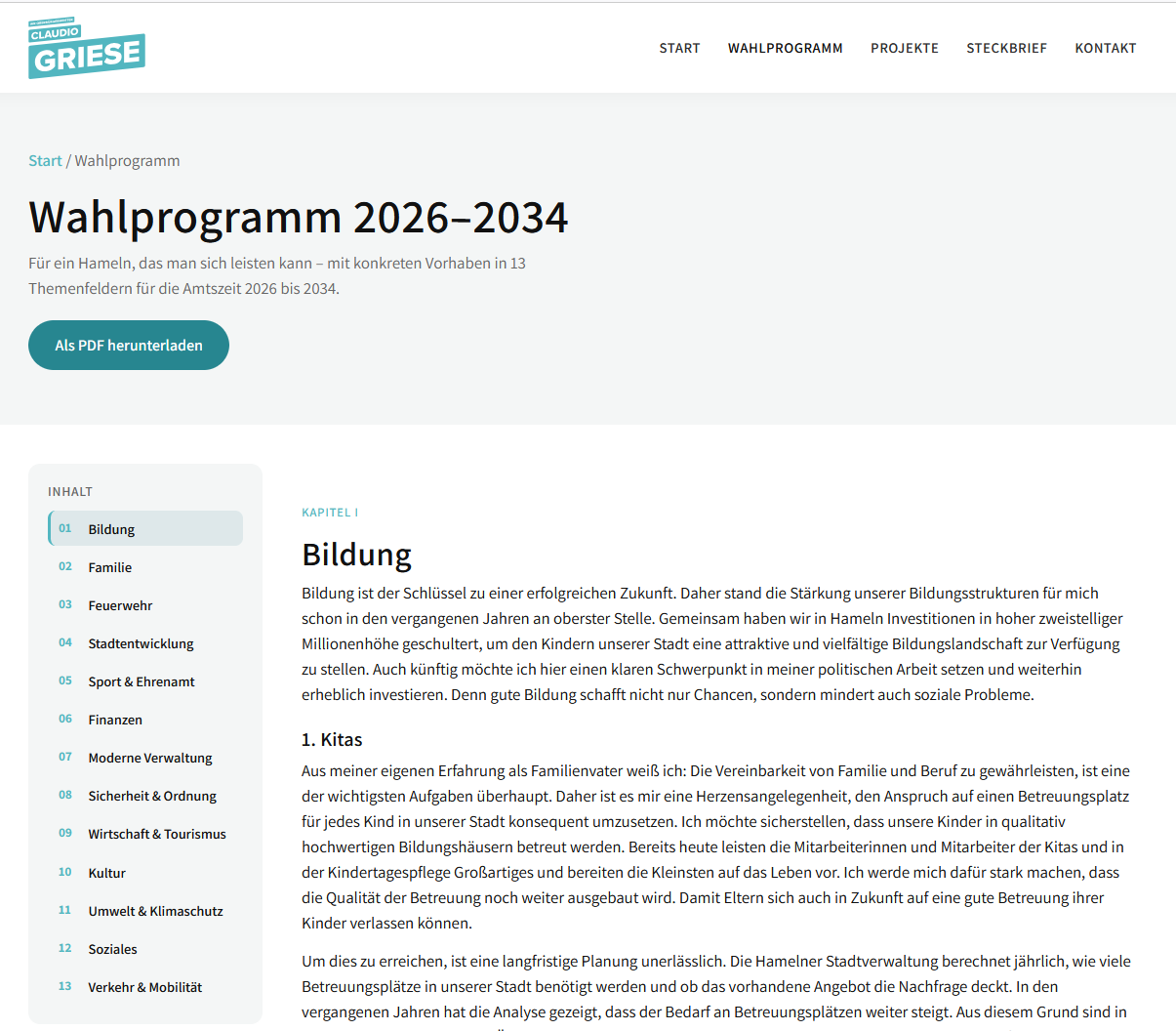 Homepagefoto Wahlprogramm