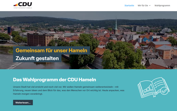 Homepagefoto Wahlprogramm CDU Hameln 