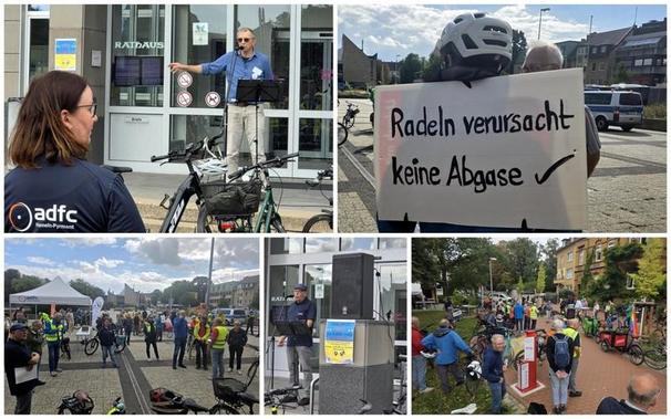 Collage Kundgebung - Raddemo Hameln